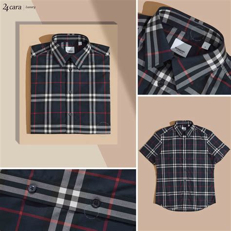 tape detail cotton shirt burberry|Check Cotton Shirt in Navy .